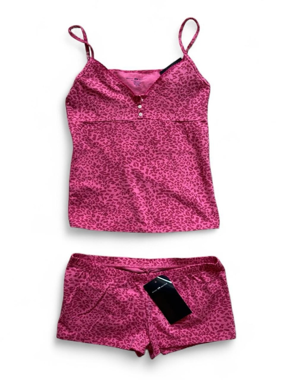 Brandy Melville Pink Leopard Cami & Short Sleep Set